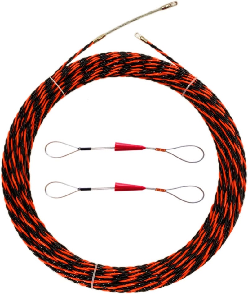 VGongTech 1/5" 50ft Fish Tape Cable Puller Cable Rods Kit 15M PET Electrical Cable Puller Through Wall Wire Guide Device Threader Fish Cable Fastener - Image 1